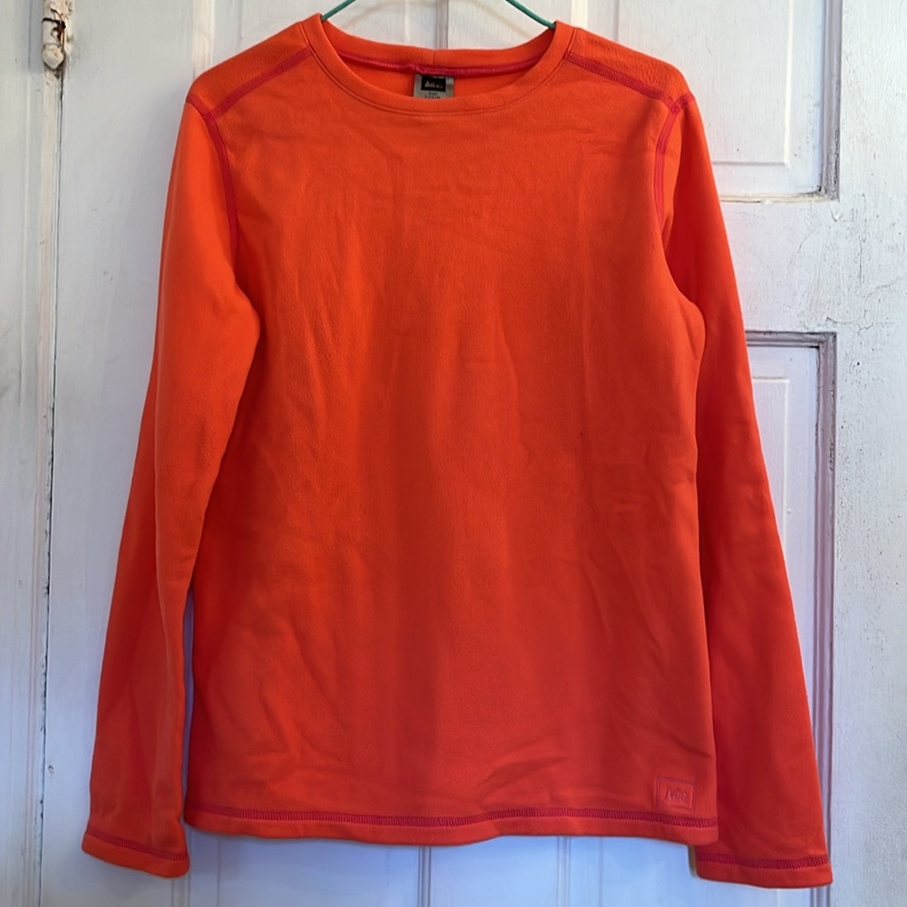 REI kids orange fleece top in size large 14-16